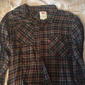 Levi's Men's Plaid Shirt - Black and Red